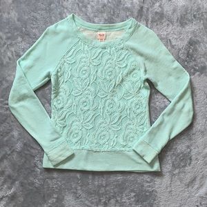 Mossimo Mint Green Lace Sweatshirt